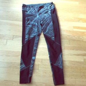 Reversible black and camo green workout pants